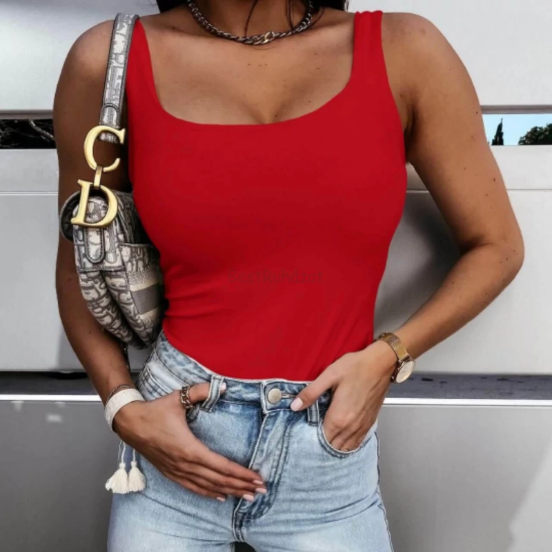 DEBY piros pamut top