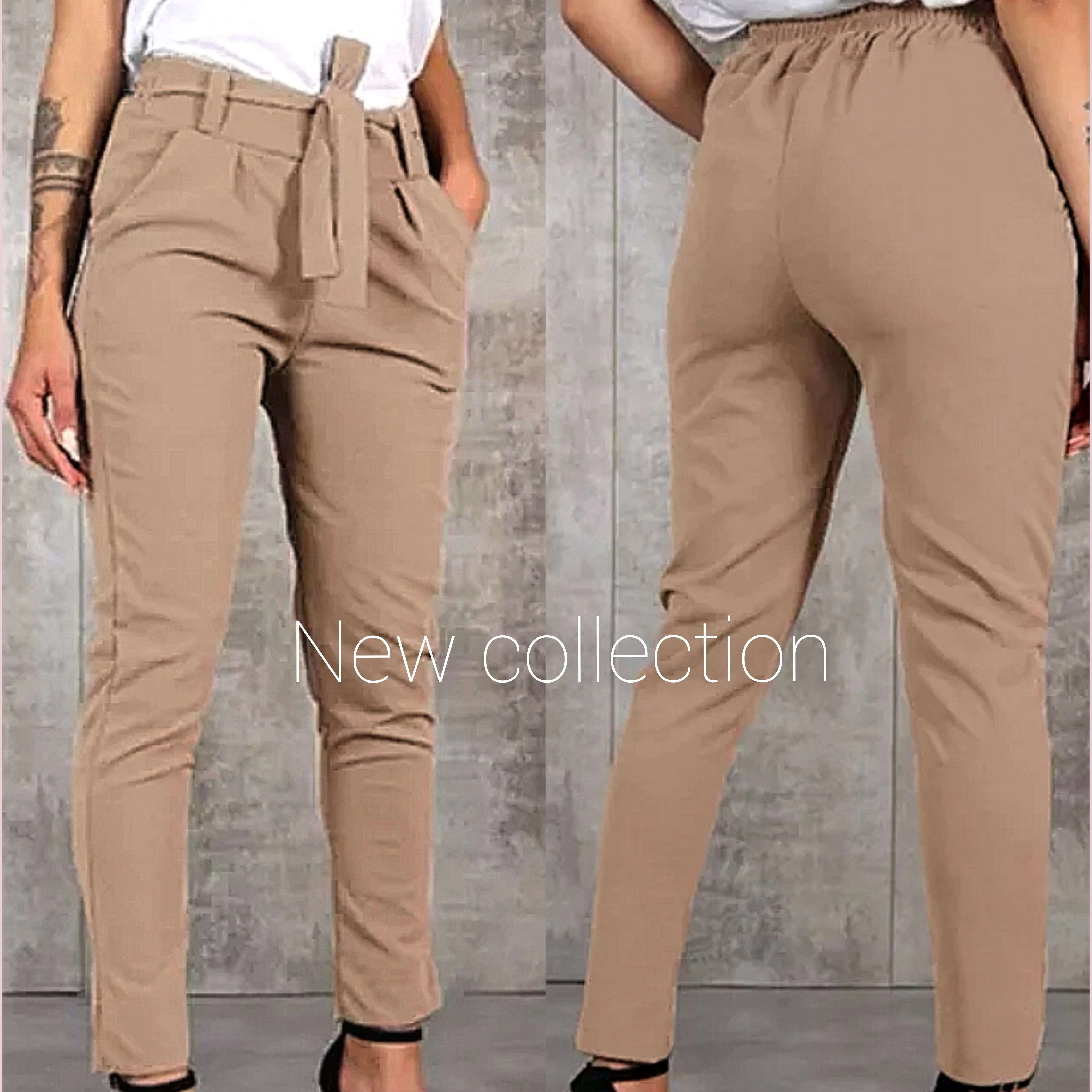 STELLA megkötős beige nadrág