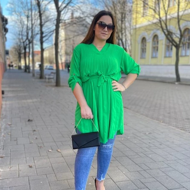 TIA zöld  plus size ingtunika/ruha