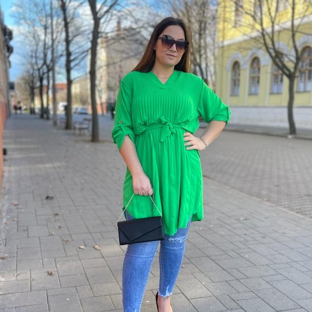 TIA zöld  plus size ingtunika/ruha