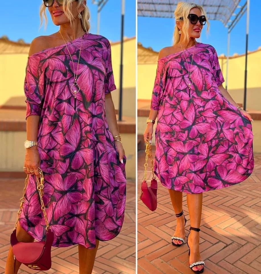 DIA pink mintás ruha