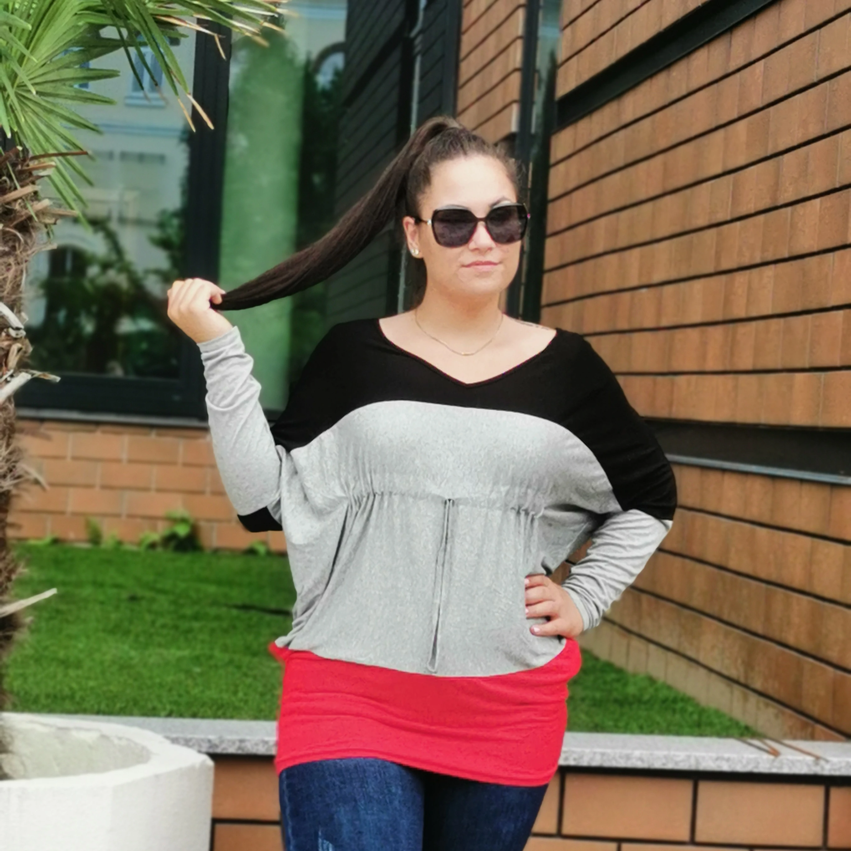 BELLA plus size pamut tunika