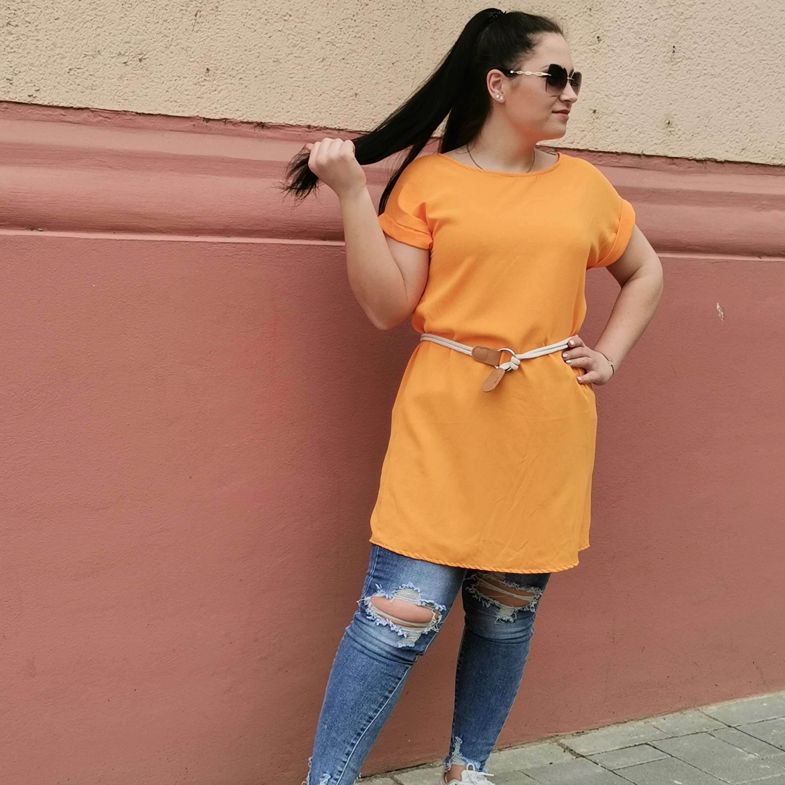 ORANGE plus size tunika