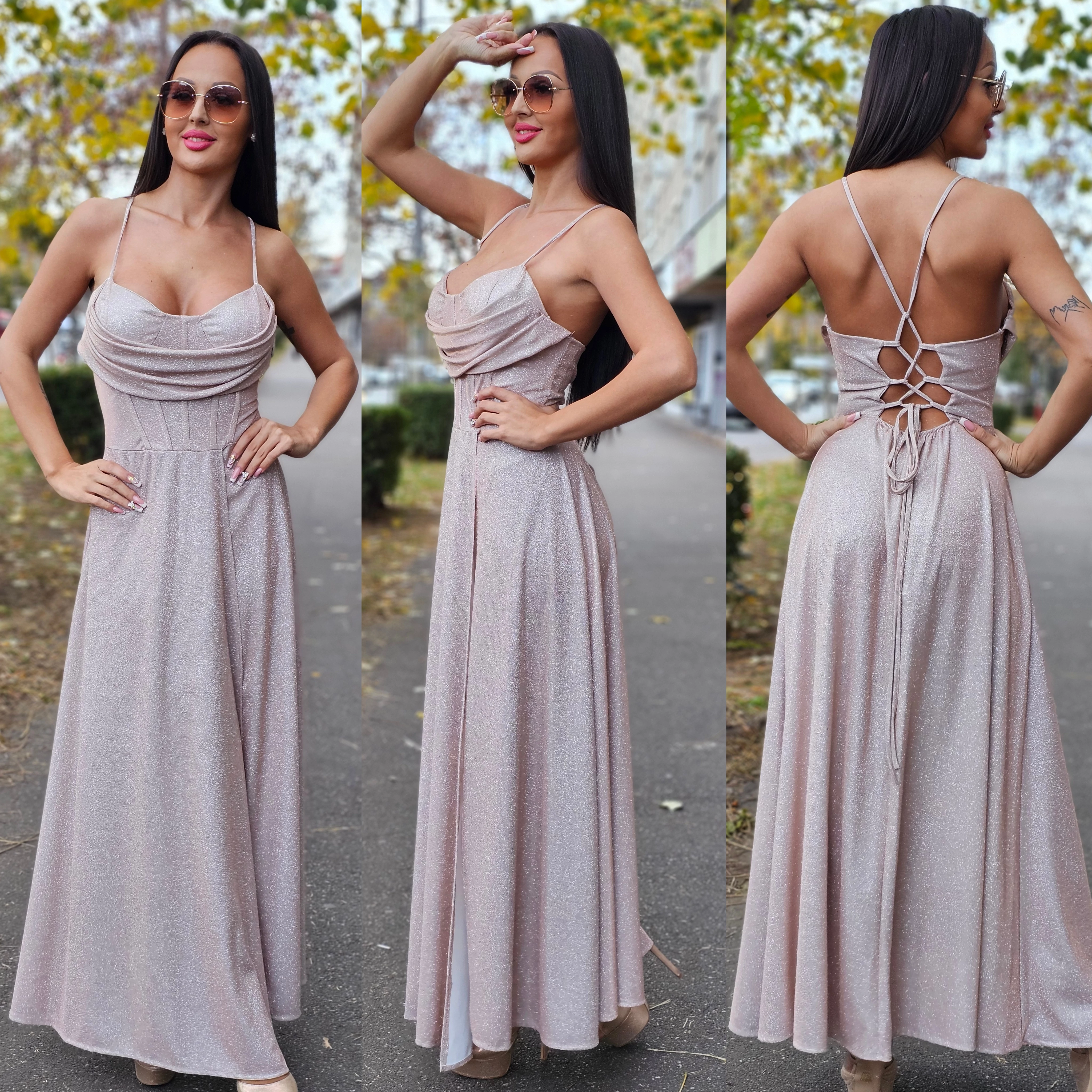 BEST gold csillámos alkalmi ruha