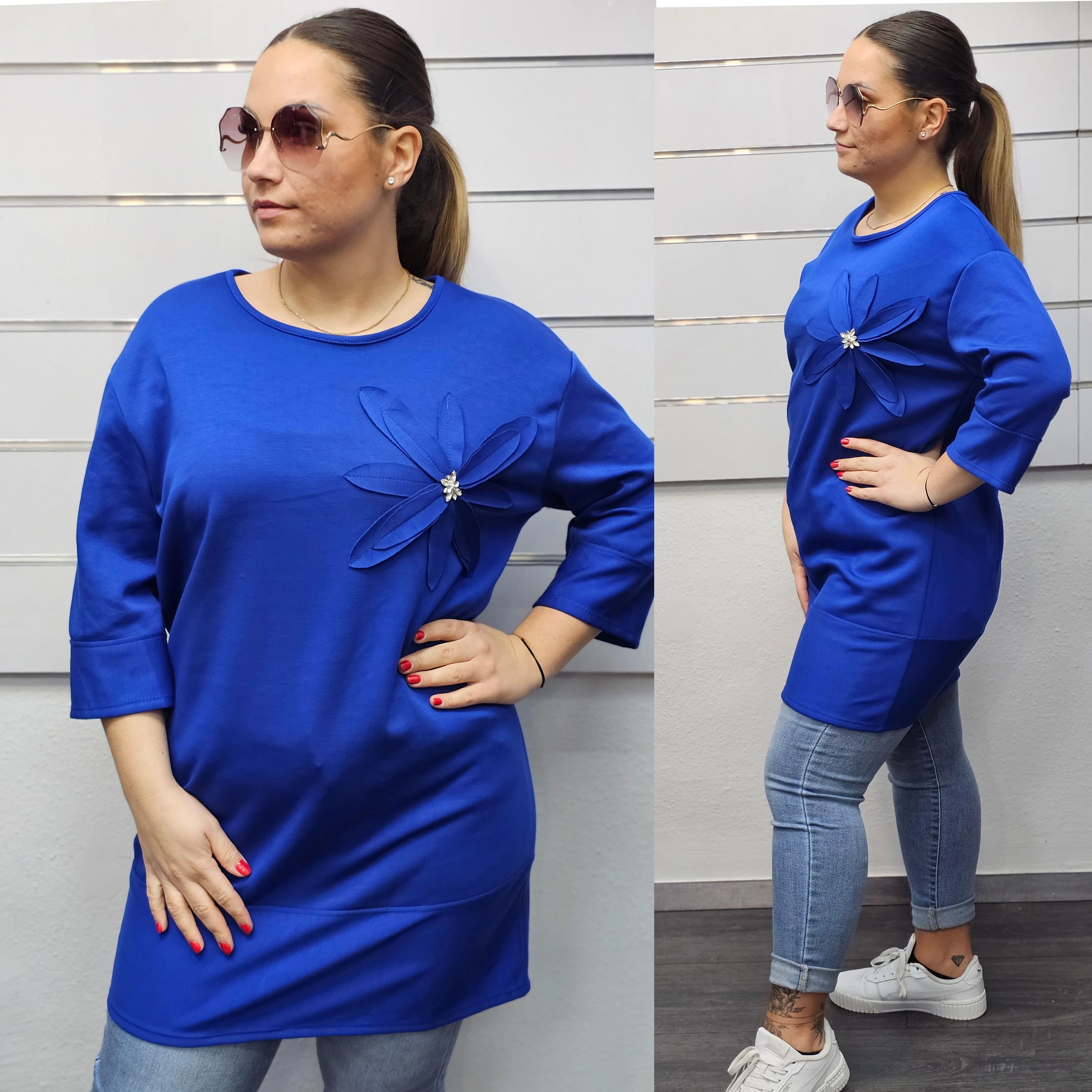 PRÉMIUM plus size tunika/ királykék