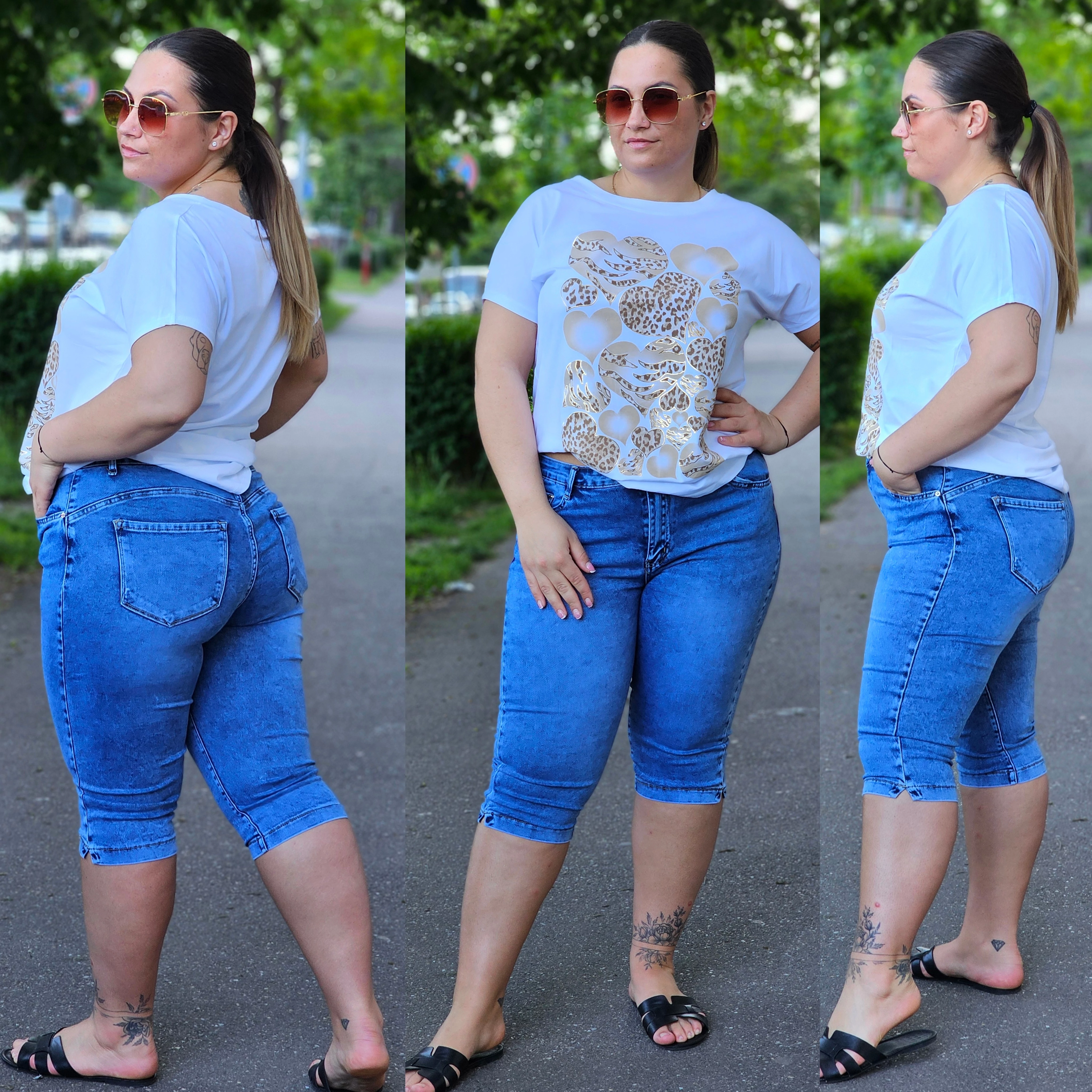MARTY plus size farmer térdnadrág/30-42