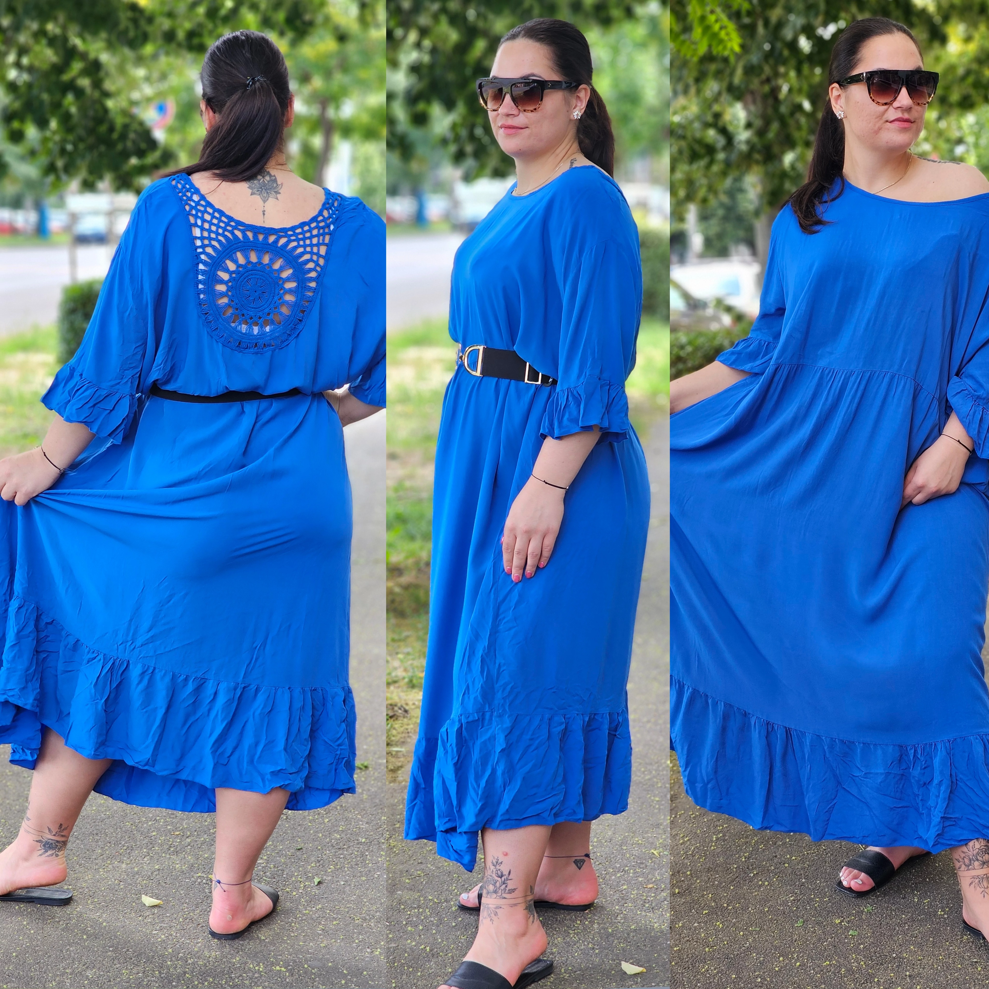 EXTRA méretű nyári ruha/plus size/királykék