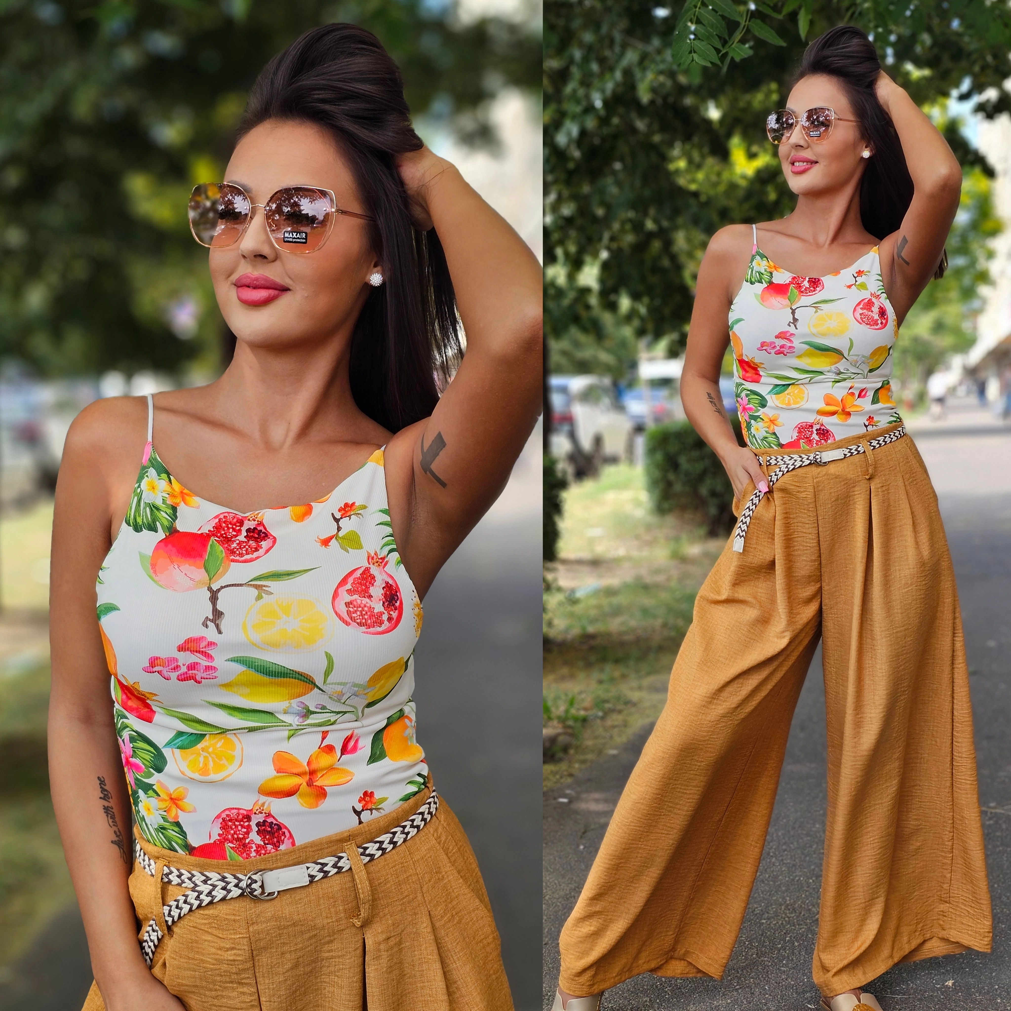 TROPICAL pamut top
