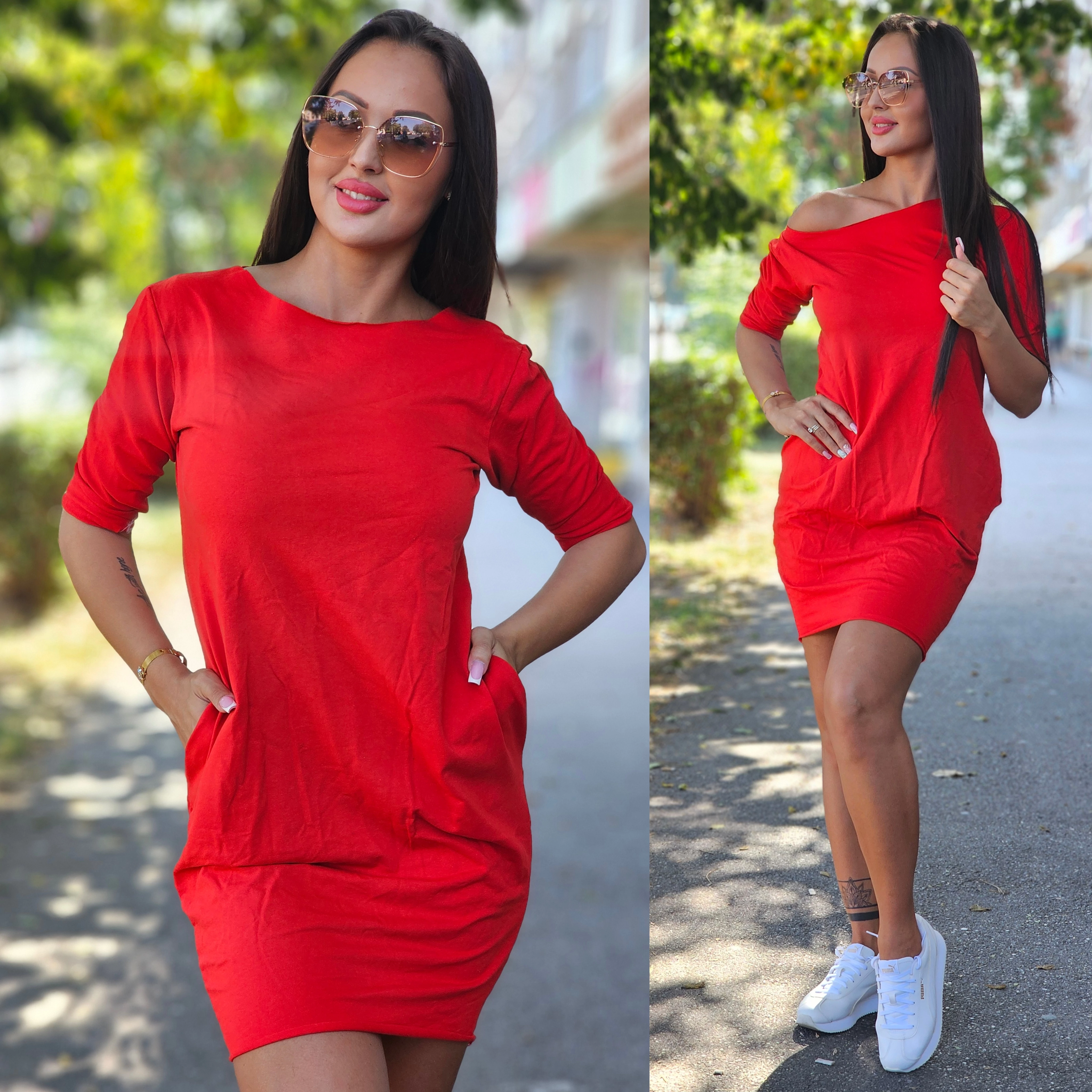 BARBY zsebes fazonú pamut ruha