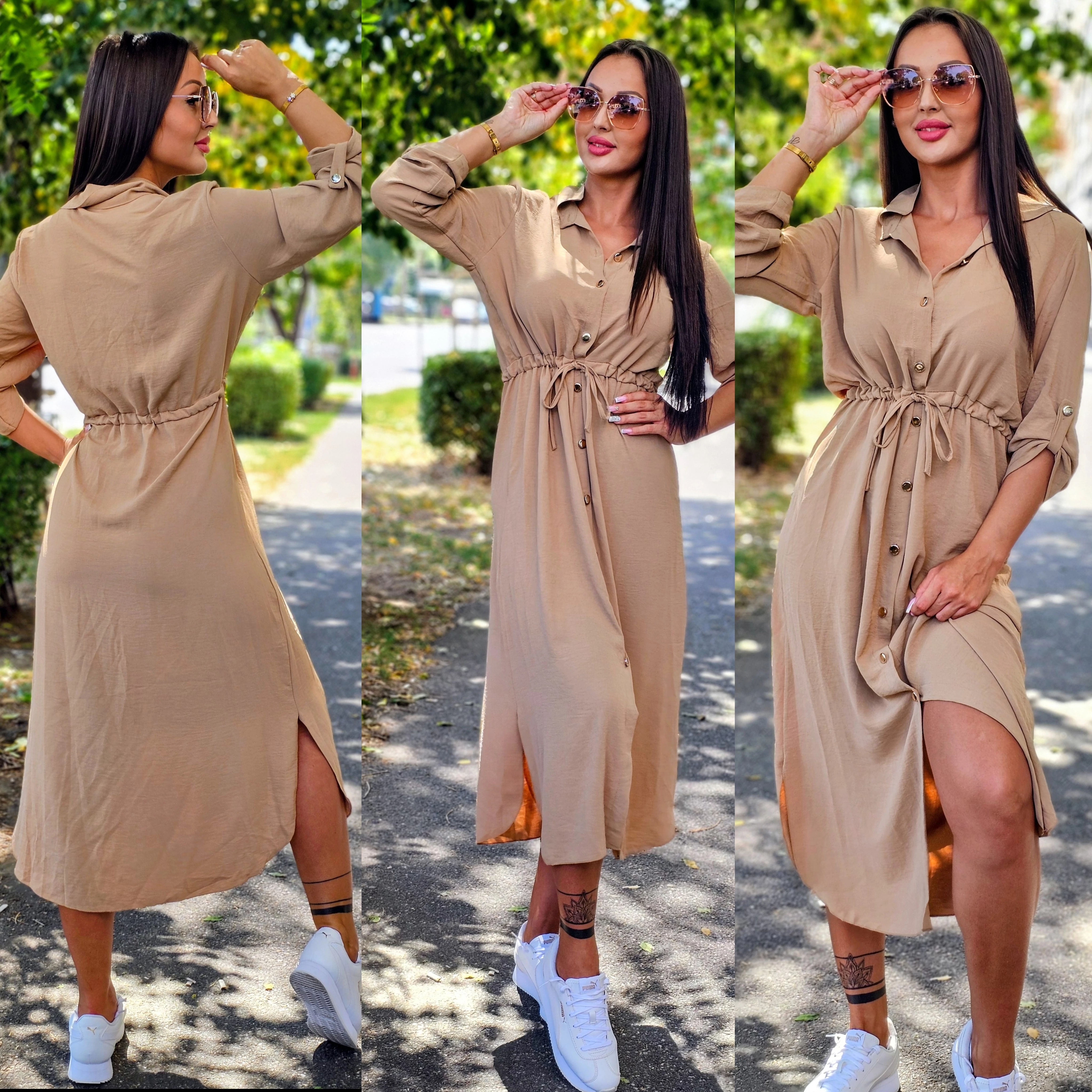 BARBY megkötős ingruha/beige