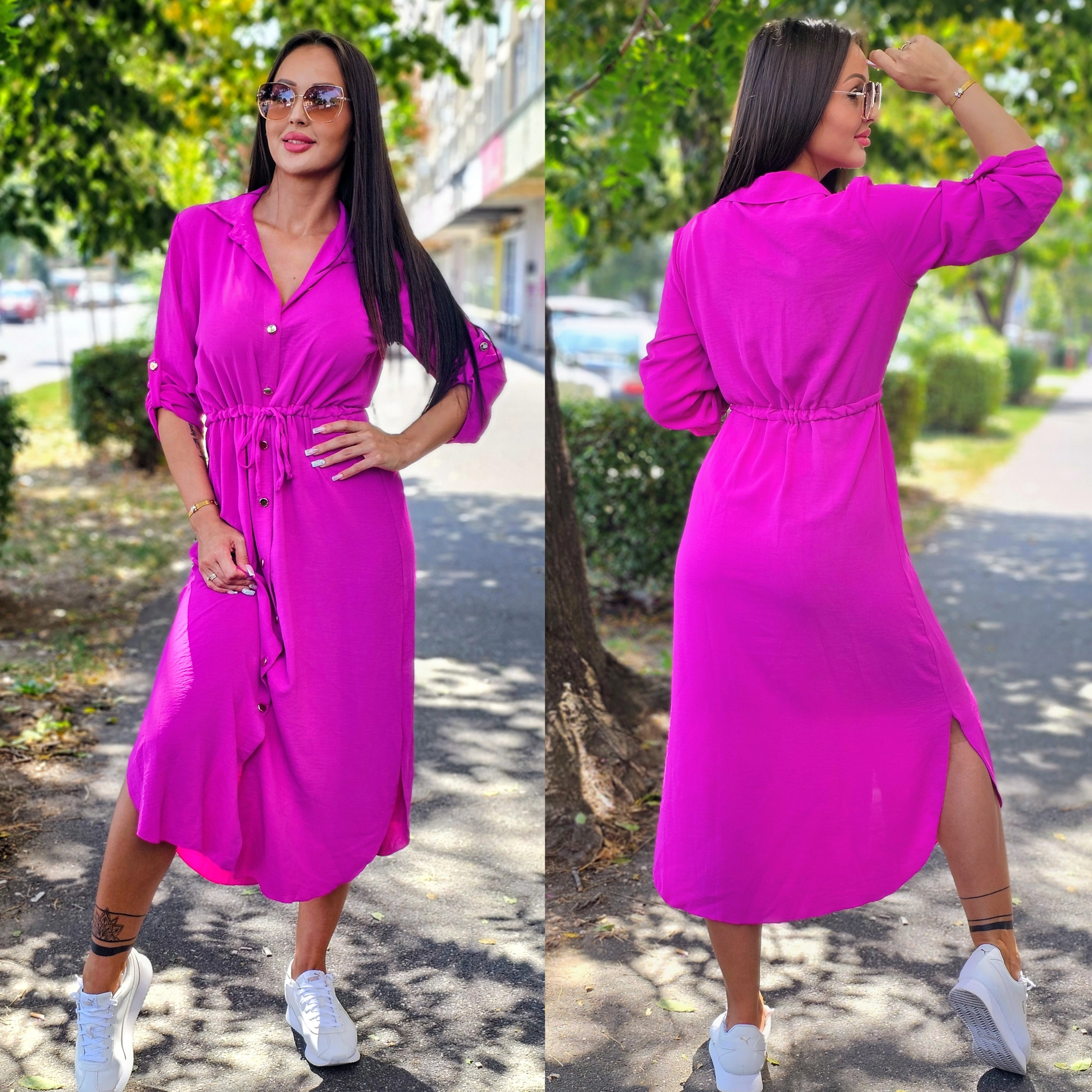 BARBY megkötős ingruha/fuxia