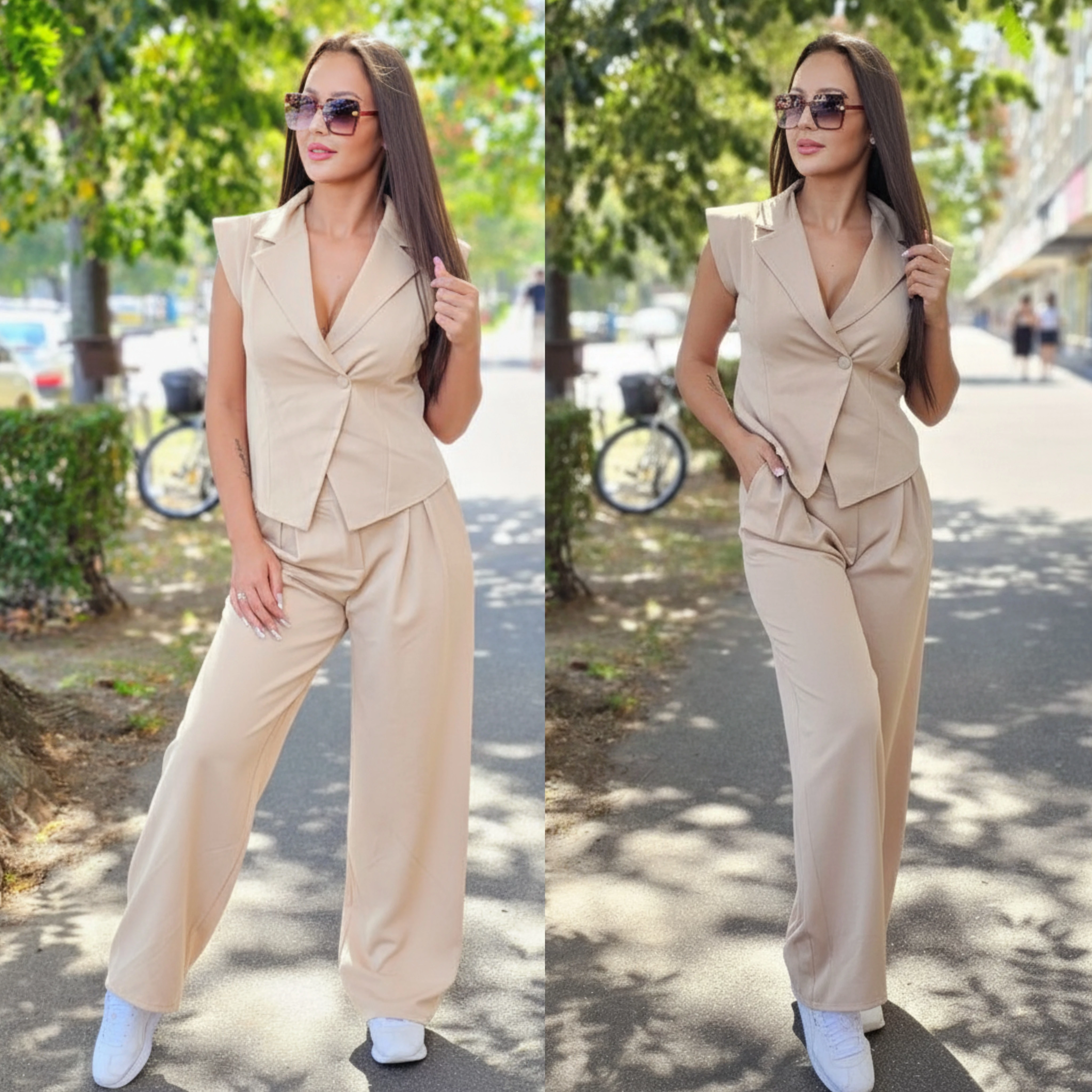 PRÉMIUM mellény és nadrág szett/beige