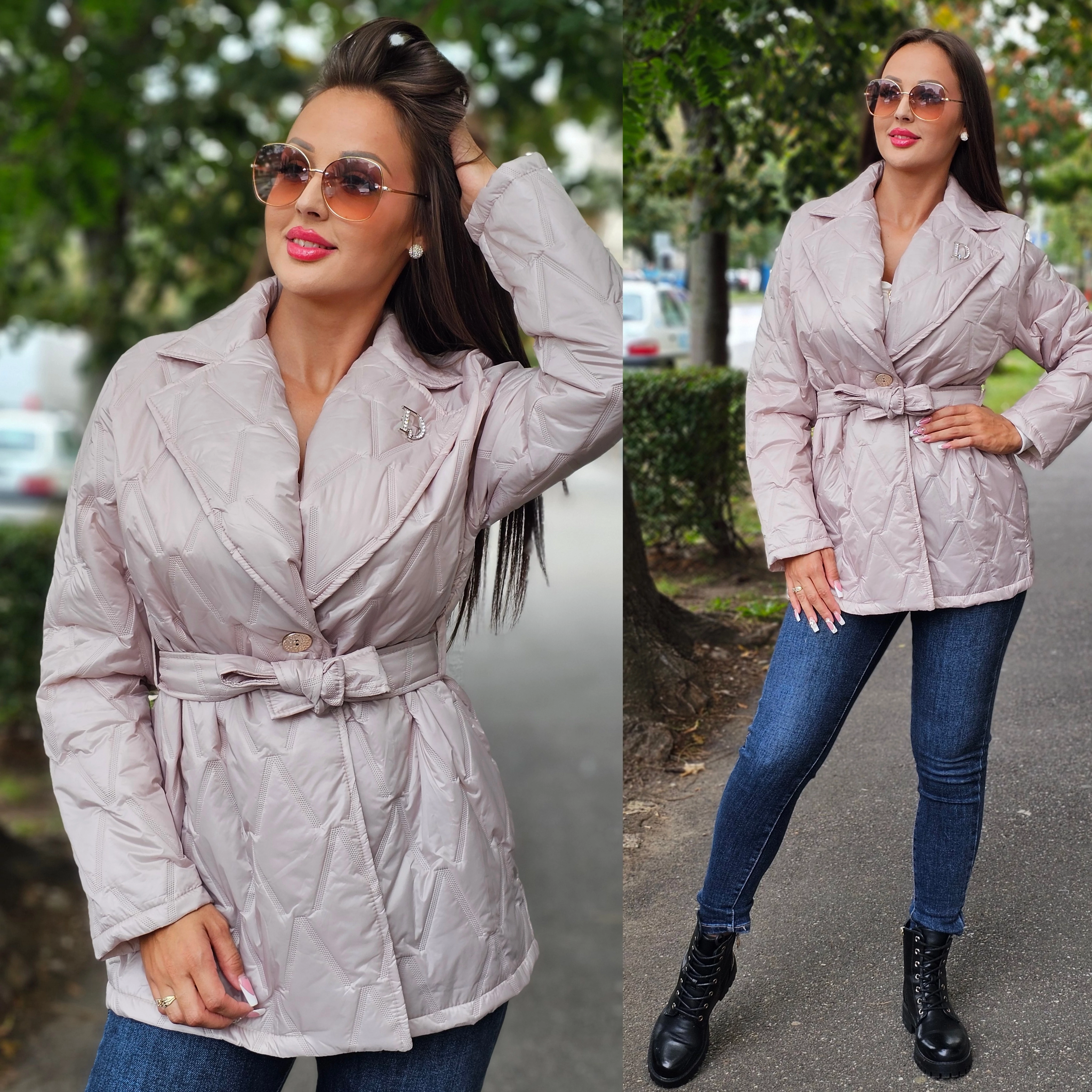 MEGKÖTŐS steppelt kabát/beige