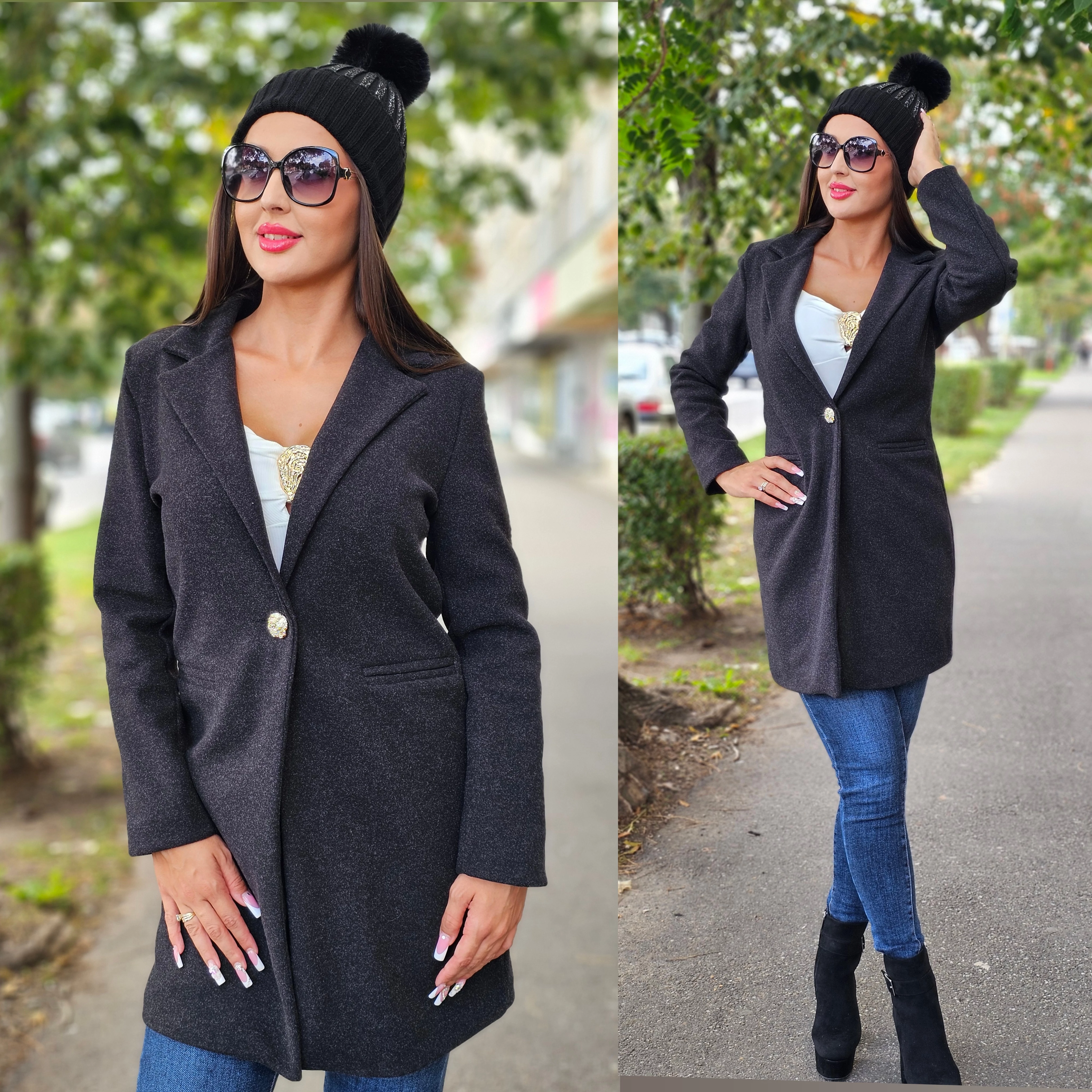 BARBY fekete kabát/S-XL